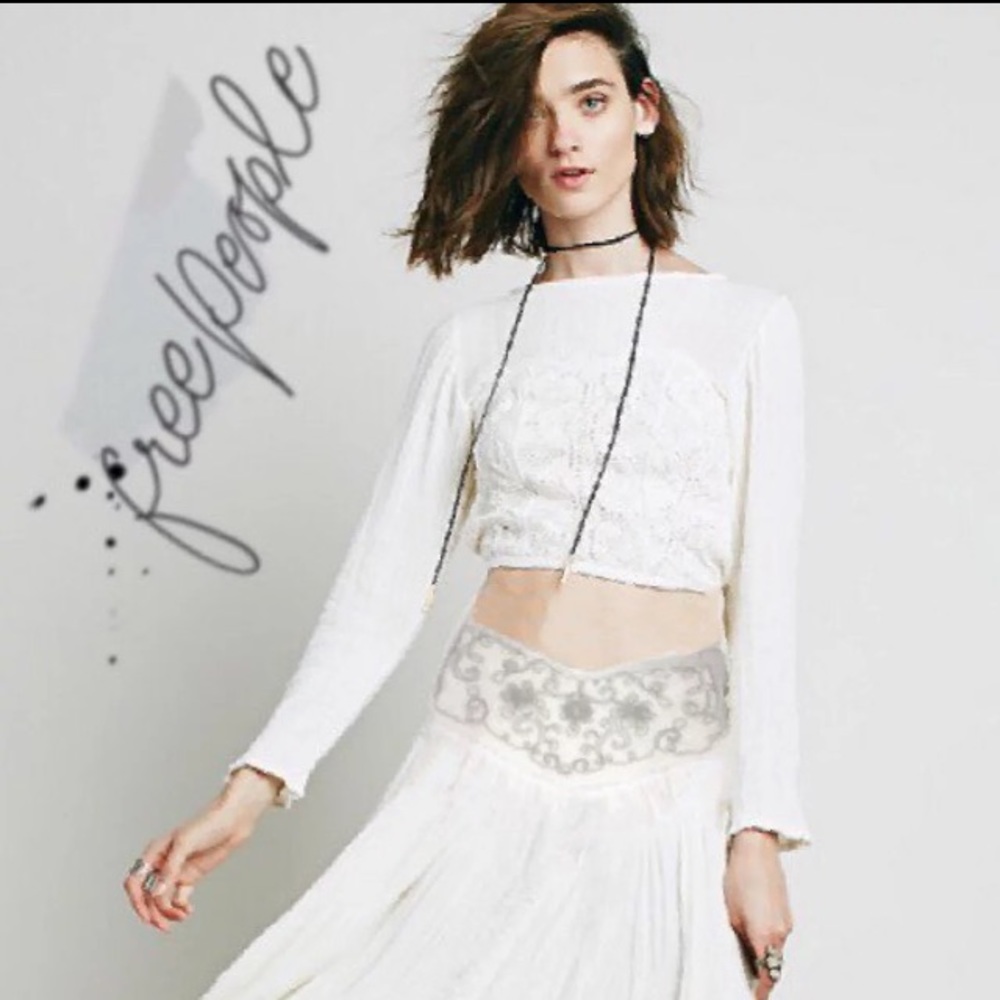 ❌SOLD Free people Boho Skirt. White. Small